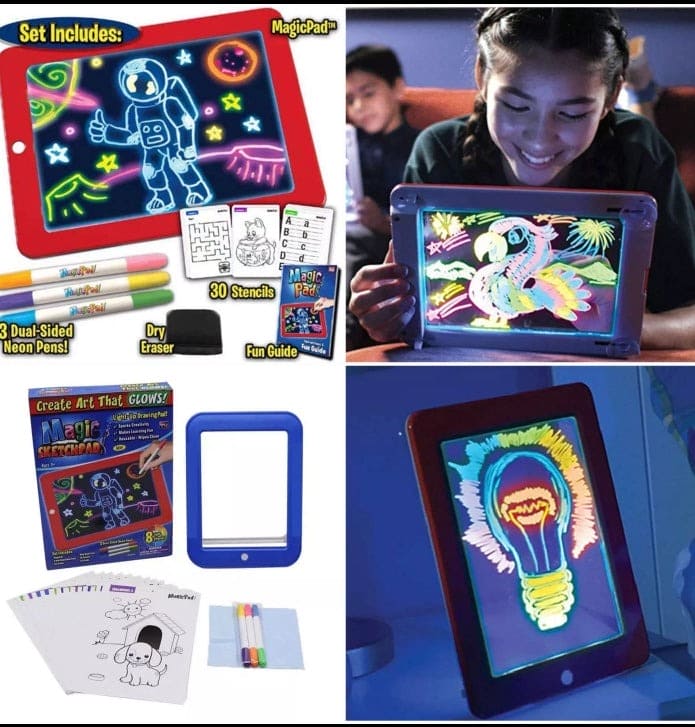 3D Magic Drawing Pad, 8 Light Effects Puzzle Board, 3D Sketchpad, Tablet Creative Kids Pen Gift LEDs Lights Glow Art Drawing Toys 3D Magic Drawing Pad, 8 Light Effects Puzzle Board, 3D Sketchpad, Tablet Creative Kids Pen Gift LEDs Lights Glow Art Drawing Toys